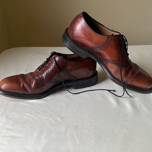 Vintage USA Leather Oxford Dress Shoesβ 10.5 Mahogany Brown - Picture 8 of 10